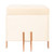 Fabulaxe Qi003937.iv 16.5 X 16 X 16 In. Square Velvet Storage Ottoman With Rose Gold Legs&#44; Ivory