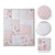 Levtex Baby - Elise Crib Bed Set - Baby Nursery Set - Pink, Grey And White - Floral And Velvet Patchwork - 5 Piece Set Includes Quilt, Fitted Sheet, Diaper Stacker, Wall Decal & Skirt/dust Ruffle