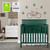 Dream On Me Ava 4 In 1 Convertible Mini Crib, Olive