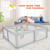 Costway Baby Playpen Infant Large Safety Play Center Yard W/ 50 Ocean Balls Grey