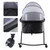 Oukaning Gray-black Foldable Baby Infant Crib Basket Sleeper Bed Cradle Bassinet