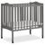 Dream On Me, 2 In 1 Lightweight Folding Portable Crib In Storm Grey