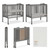 Dream On Me, 2 In 1 Lightweight Folding Portable Crib In Storm Grey
