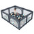 Lazy Buddy Baby Playpen Extra Large Safety Play Yard Activity Center Fence For Toddler Infants, See-through Mesh Gate, Indoor Outdoor