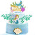 Glitter Mermaid Theme Birthday Cake Topper With Seaweed And Mermaid, Cake Cupcake Toppers For Girls Mermaid Themed Birthday Cake Party Decorations