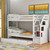 Aukfa Bunk Beds - Kids Twin Over Twin Loft Bed With Stairs And Guard Rail - Solid Wood Convertible Bunk Bed Frame With Trundle And 3 Storage Drawers -white