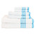 Arkwright 6-piece Bathroom Towel Set, Aqua Blue Stripes, 2 Bath Towels, 2 Hand Towels, 2 Washcloths, 100% Soft Cotton