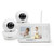Babysense Split Screen Video Baby Monitor, 4.3" Display With 2 Ptz Cameras, Long Range, Night Light & Vision, Two-way Talk, V43