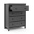 Storkcraft Alpine 4 Drawer Modern Vertical Dresser Gray