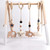 Styful Baby Play Gym Wooden Baby Gym With 6 Infant Activity Toys,foldable Frame Hanging Bar,toddler Activity Center,wood Gyms For Newborn Gift,girl And Boy Shower Gift