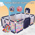 91 Inch Portable Home Indoor Outdoor Folding Playard Play Pen For Infants And Babies - Lightweight Mesh Baby Playpen With Basketball Hoop