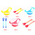 5pcs Small Toddlers Utensils Plastic Baby Spoons Forks Bowl Infant Feeding Tool Heat Sensitive Kids Tableware