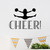 Cheer! Decal Wall Decal Cheerleader Sticker Decals - Size: 12.5"h X 19"l - Color: Black