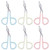 6pcs Stainless Steel Eyebrow Clip Scissors Portable Eyebrow Tweezers For Female
