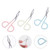 6pcs Stainless Steel Eyebrow Clip Scissors Portable Eyebrow Tweezers For Female