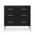 Delta Children Sloane 4 Drawer Dresser With Changing Top, Black W/melted Bronze