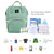 Vbiger Large Capacity Waterproof Backpack Diaper Bags, Light Green