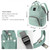Vbiger Large Capacity Waterproof Backpack Diaper Bags, Light Green