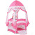 Costway 4 In 1 Portable Baby Playard Crib Bassinet Bed W/changing Table Canopy Music Box, Pink