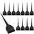12-pack Hair Dye Color Brushes Set, Hair Coloring Dyeing Kit, Tint Applicator Brush, Salon Supplies, Black