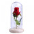 Taykoo Beast Red Rose In A Glass Dome With A Wooden Base For Wedding Anniversary Birthday Gifts