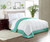 Oversized Queen Comforter Dual Tone Aqua Green 300 Gsm Plush Siliconized Microfiber Fill Duvet Insert With 1000 Thread Count Egyptian Cotton Shell Fluffy With Piping & Matching Pillowcases