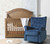 Second Story Home Alice Upholstered Wingback Swivel Tufted Recliner- Indigo
