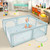 Costway Baby Playpen Infant Large Safety Play Center Yard W/ 50 Ocean Balls Blue