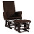 Costway Baby Nursery Relax Rocker Rocking Chair Glider & Ottoman Set W/cushion Brown