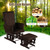 Costway Baby Nursery Relax Rocker Rocking Chair Glider & Ottoman Set W/cushion Brown