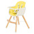 3 In 1 Convertible Baby High Chair, Toddler Dining Chair W/3-position Adjustable Food Tray, 5-point Harness & Adjustable Seat Height, Yellow