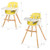 3 In 1 Convertible Baby High Chair, Toddler Dining Chair W/3-position Adjustable Food Tray, 5-point Harness & Adjustable Seat Height, Yellow