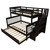 Stairway Bunk Bed Twin Over Full With Twin Trundle, Stairs, Storage And Guard Rail For Bedroom, Dorm, Solid Wood Twin-over-full Bed, Saving Space, Espresso