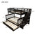 Stairway Bunk Bed Twin Over Full With Twin Trundle, Stairs, Storage And Guard Rail For Bedroom, Dorm, Solid Wood Twin-over-full Bed, Saving Space, Espresso