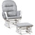 Naomi Home Brisbane Glider And Ottoman Set, Nursery Glider With Ottoman, Wood Nursery Chair For Baby Room, Upholstered Nursing Chairs For Mom And Baby With Padded Arms, Cushion Gray, Finish White