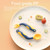 Opolski 1 Set Portable Training Tableware Bending Handle Portable Bpa Free Baby Feeding Spoon Fork Sets Home Use