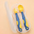 Opolski 1 Set Portable Training Tableware Bending Handle Portable Bpa Free Baby Feeding Spoon Fork Sets Home Use