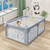 71'' Extra Large Kid Baby Playpen Baby Playard With Breathable Mesh And Anti-slip Base,infant Children Play Game Fence,gray (mat Balls Not Included)