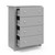 Storkcraft Crescent 4 Drawer Modern Vertical Dresser Pebble Gray Finish