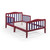 Goory Safety Children Beds With Fence Sturdy Platform Bed Easy Assembly Modern Toddler Space-saving Bedroom Home Red Blue