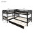 L Shaped Bunk Bed,kids Bunk Deds For 4 Twin Over Twin Bunk Bed For Kids, Wood L-shaped Corner Bunk Bed Frame 4 Bed Bunk Bed With Full Length Guardrails, Flat Ladder And Trundle？（espresso）
