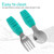 Hemoton 1 Set 2pcs Baby Training Tableware Stainless Steel Spoon Fork Kit Short Handle Toddler Utensil