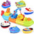 Funlittletoy Baby Bath Toys, 7 Pcs Toy Boats Include One Big Wind Up Bath Boat And 6 Bath Squirters Toy Boats, Birthday Gifts For Boys & Girls