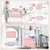Gymax 3-in-1 Baby Bassinet Beside Sleeper Crib With 5-level Adjustable Heights Pink