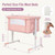 Gymax 3-in-1 Baby Bassinet Beside Sleeper Crib With 5-level Adjustable Heights Pink