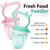 Baby Food Feeder, 2 Pack Fruit Pacifier Feeder For Baby Teething, Food Grade Silicone Teether For Toddler & Kids, Soft Safe Bpa-free, Green/pink