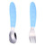 Fairnull 1 Set Infant Tableware Smooth Edge Comfortable To Grip Stainless Steel Star Pattern Fork Spoon Household Supplies