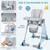 Giantex High Chair For Babies And Toddlers, Foldable Feeding Chair With Adjustable Height, Detachable Double Trays & Seat Cushion, Toddler Dining Chair With Wheels
