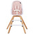 Evolur Zoodle 3-in-1 High Chair Booster Feeding Chair With Modern Design, Pink (model #254)