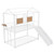 Anysun Metal Bunk Bed With Slide, Twin Over Twin, White